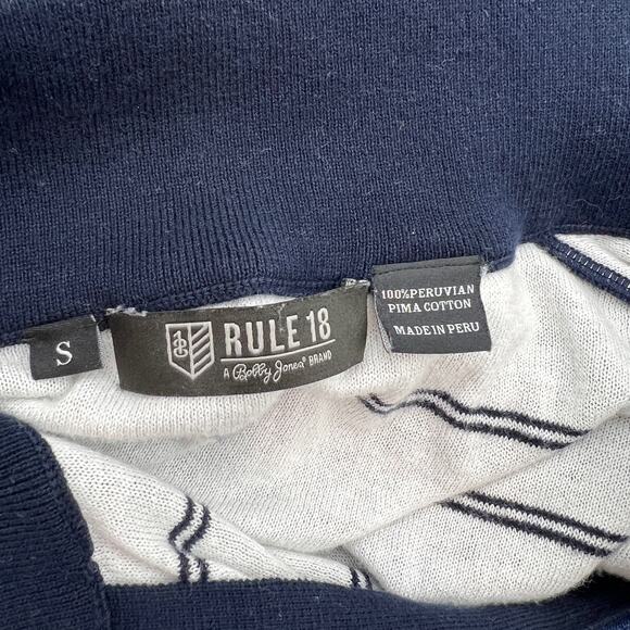 Rule 18 Bobby Jones Peruvian Pima Cotton Stripe Quarter Zip Pullover Knit - Picture 3 of 6